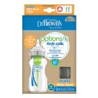 Dr. Brown's Anti-Colic Options+ Glass Baby Bottle Wide 2x270ml