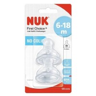 Nuk First Choice Plus Θηλή Σιλικόνης για Φόρμουλα Γάλακτος 6-18m 2 τεμάχια