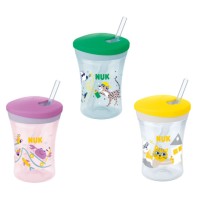 Nuk Action Cup Ποτηράκι με Καλαμάκι Διάφορα Σχέδια 12m+ 230ml