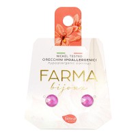 Farma Bijoux Υποαλλεγικά Σκουλαρίκια Κρύσταλλα Απαλό Ροζ 6.3mm