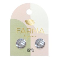 Farma Bijoux Earrings Grey Crystals 8.3mm