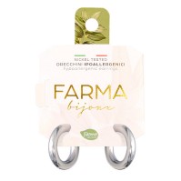 Farma Bijoux Υποαλλεργικά Σκουλαρίκια Κρίκοι Ασημί 16mm