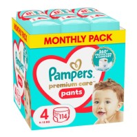 Pampers Monthly Pack Premium Care Pants No. 4 (9-15 kg) 114 τεμάχια