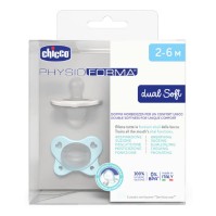Chicco Physioforma Dual Soft Silicone Soother 2-6m Beige-Blue 2 τεμάχια