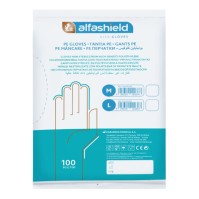 Alfashield Alfa Gloves Polyethylene Powder Free Large 100 τεμάχια
