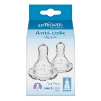 Dr. Browns Anti-Colic Nipple Narrow Baby Bottle Level 4 9m+ 2 τεμάχια