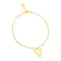 Farma Bijoux Υποαλλεργικό Βραχιόλι Επιχρυσωμένο με Τρίγωνο 16cm