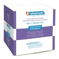 Alfashield Alfa Gauze Swabs Non Sterile 8ply 13 threads 10x10cm 100 τεμάχια