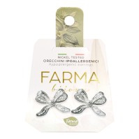 Farma Bijoux Υποαλλεγικά Σκουλαρίκια Ασημί Φιόγκος