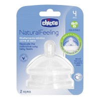Chicco Natural Feeling Anti-Colic Nipple Adjustable Flow 4m+ 1 τεμάχιο