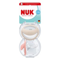 Nuk Perfect Match Silicone Soother 0-6m Red-Beige 2 τεμάχια
