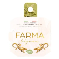 Farma Bijoux Υποαλλεργικά Σκουλαρίκια Χρυσό Ερπετό με Κρύσταλλα
