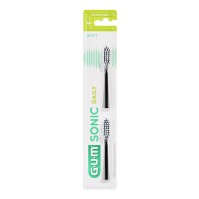 Gum Sonic Daily Soft Black Ανταλλακτικές Κεφαλές 2 τεμάχια