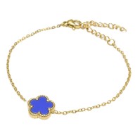 Farma Bijoux Υποαλλεργικό Βραχιόλι με Μπλε Λουλούδι