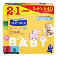 Septona Calm n’ Care Χαμομήλι Μωρομάντηλα 240 τεμάχια