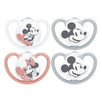 Nuk Space Mickey Mouse Πιπίλα Σιλικόνης με Θήκη Διάφορα Σχέδια 18-36m 1 τεμάχιο