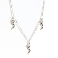 Farma Bijoux Υποαλλεγικό Κολιέ Ασημί Lucky Horns