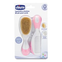 Chicco Brush and Comb 0m+ Pink 1 σετ