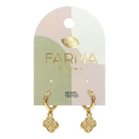 Farma Bijoux Earrings Van Hoops with Zircon 12mm
