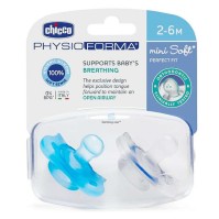 Chicco Physioforma Mini Soft Πιπίλα Σιλικόνης Σιέλ 2-6m 2 τεμάχια