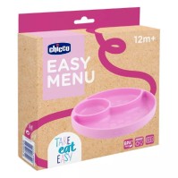 Chicco Easy Menu Silicone Section Plate 12m+ Pink 1 τεμάχιο