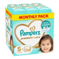Pampers Monthly Pack Premium Care No. 5 (11-16 kg) 148 τεμάχια