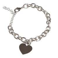 Farma Bijoux Υποαλλεργικό Βραχιόλι Ασημί Καρδιά 15/20cm