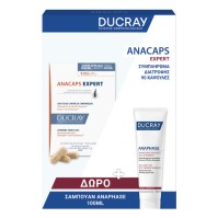 Ducray Anacaps Expert Chronic Hair Loss Supplement 90 κάψουλες & Ducray Anaphase Anti-Hair Loss and Growth Shampoo for Chronic Hair Loss 100ml