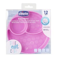 Chicco Easy Menu Silicone Section Plate 12m+ Pink 1 τεμάχιο