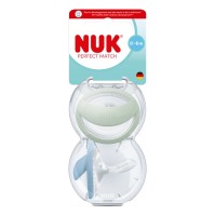 Nuk Perfect Match Silicone Soother 0-6m Blue-Green 2 τεμάχια