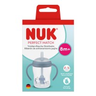 Nuk Perfect Match Learner Bottle Straw 8m+ Blue Penguin 150ml