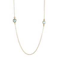 Farma Bijoux Υποαλλεγικό Κολιέ με Χάντρα Tιρκουάζ Χαλαζία