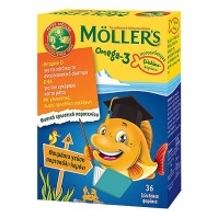 Mollers Omega-3 Gummies γεύση Πορτοκάλι-Λεμόνι 36 ζελεδάκια