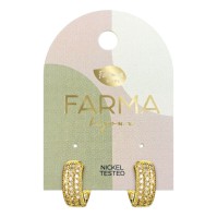 Farma Bijoux Earrings Adelaide Hoops with Zircon 14mm