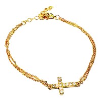 Farma Bijoux Bracelet Cross and Crystals 16-20mm