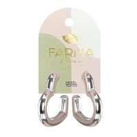 Farma Bijoux Earrings Silver Heart Hoops 30mm