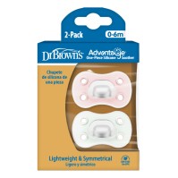 Dr. Browns Advantage One-Pice Silicone Soother 0-6m Pink-Mint 2 τεμάχια