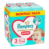 Pampers Monthly Pack Premium Care Pants No. 3 (6-11 kg) 144 τεμάχια