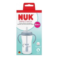 Nuk Perfect Match Learner Bottle Straw 8m+ Blue Penguin 260ml