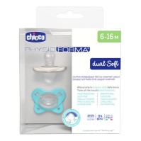 Chicco Physioforma Dual Soft Silicone Soother 6-16m Beige-Blue 2 τεμάχια