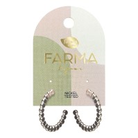 Farma Bijoux Earrings Silver Hoops 25mm