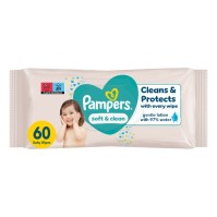 Pampers Soft and Clean Wipes 60 τεμάχια