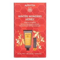 Apivita Hyaluronic Acid and Honey Hand Cream 50ml & Honey Lip Care 4.4g