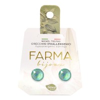 Farma Bijoux Υποαλλεγικά Σκουλαρίκια Κρύσταλλα Ανοιχτό Γαλάζιο 8.3mm
