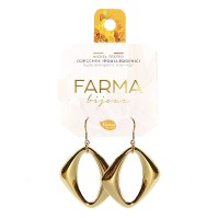 Farma Bijoux Υποαλλεγικά Σκουλαρίκια Μενταγιόν Χρυσός Ρόμβος 42mm