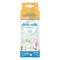 Dr. Browns Anti-Colic Options+ Μπιμπερό Πλαστικό Με Φαρδύ Λαιμό Λαγουδάκι 150ml