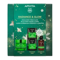 Apivita Bee Radiant Cream Light Texture 50ml & Face Mask Aloe 2x8ml & Tonic Mountain Tea Shower Gel 75ml