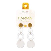 Farma Bijoux Υποαλλεγικά Σκουλαρίκια Κρεμαστές Ακρυλικές Πέρλες με Χρυσή Βάση 60mm