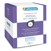 Alfashield Alfa Gauze Swabs Non Sterile 8ply 10x10cm 100 τεμάχια