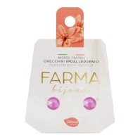 Farma Bijoux Υποαλλεγικά Σκουλαρίκια Κρύσταλλα Ροζ 6.3mm